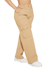 High Waist Cargo Pants Loose Fit High Rise Flap Pockets Straight Leg