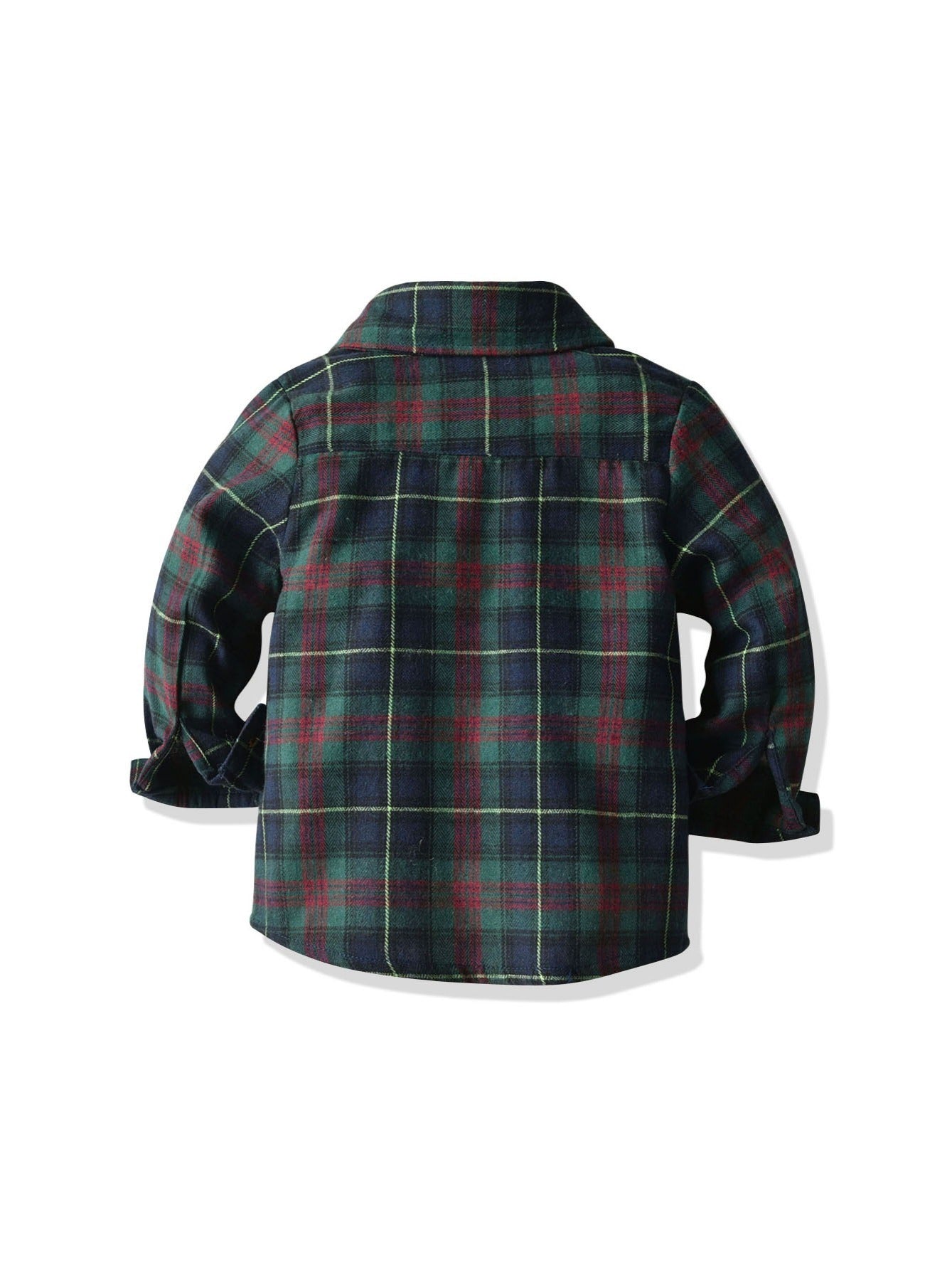 Baby Boys Gentleman Outfit Plaid Shirt & Suspender Pants Set