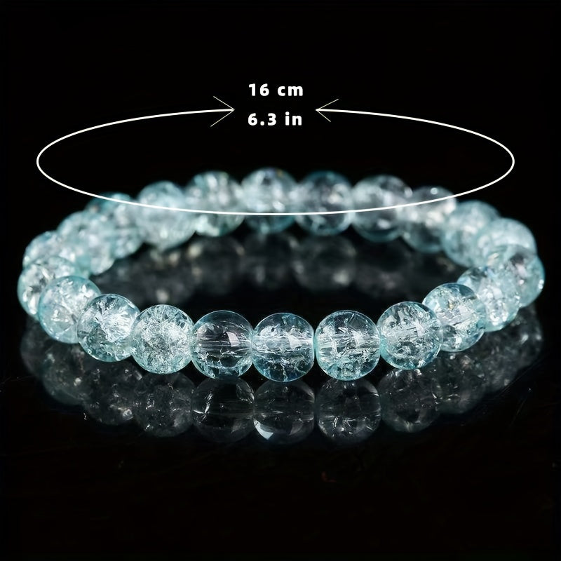Crystal Glass Beaded Chain Bracelet for Men Women