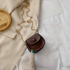 Stylish Mini Flap Chain Saddle Bag for Makeup Lipsticks and Toiletries