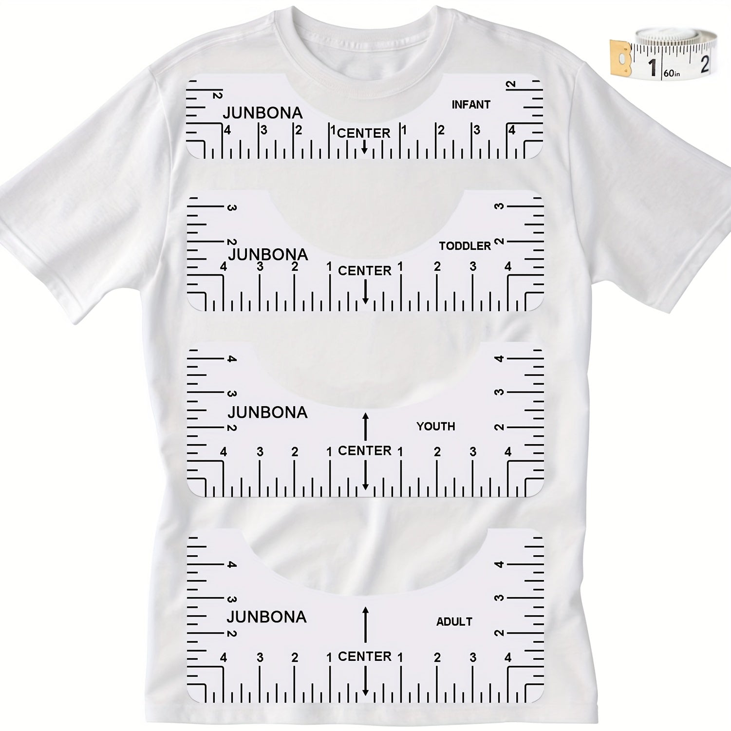 4pcs T Shirt Ruler Guide Vinyl Sublimation Heat