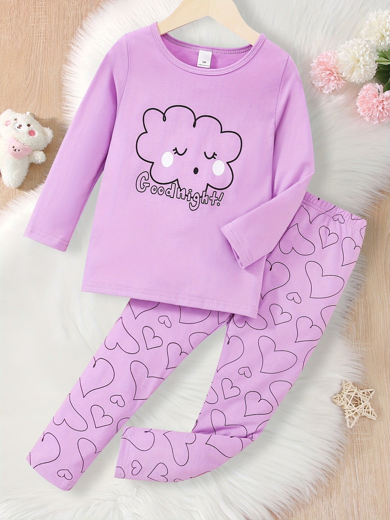Kid's Cloud Pajamas Set Comfy Casual PJ Set Girl's Loungewear