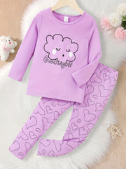 Kid's Cloud Pajamas Set Comfy Casual PJ Set Girl's Loungewear