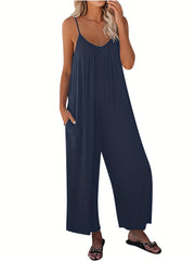 Solid Wide Leg Cami Jumpsuit