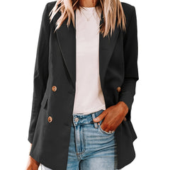 Double Breasted Lapel Neck Blazer for Office & Work
