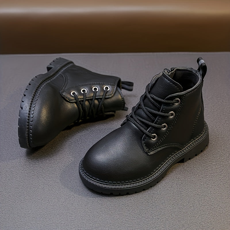 Girls Solid Ankle Boots with Zipper Lightweight Non Slip Boots
