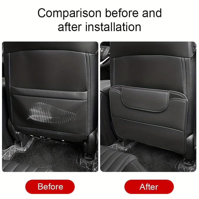 PU Leather Anti Kick Pad & Organizer Storage Bag for Car