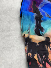 Tie Dye Ruffle Tube Top Sexy Off Shoulder Shirred Chest