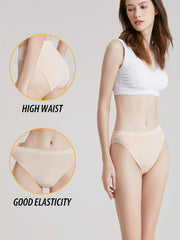 3pcs Solid Briefs Comfy & Breathable Panties Women's Lingerie