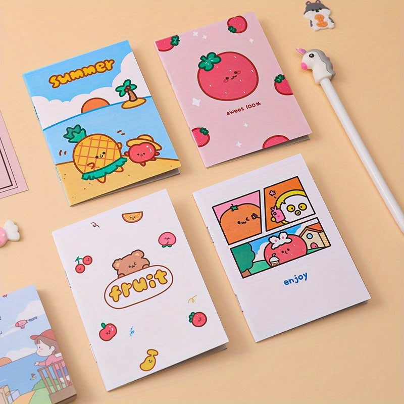 4pcs Cartoon Notebook Mini Notepad Student Prize Small Gift Learning Supplies