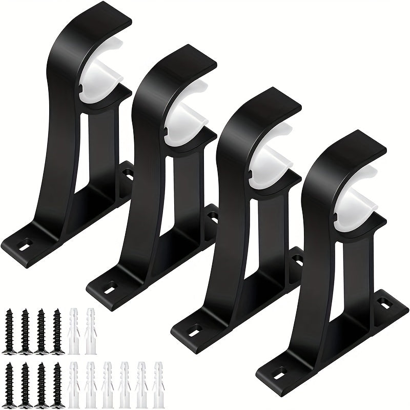 2pc Aluminum Alloy Curtain Rod Bracket Strong Load-bearing Capacity