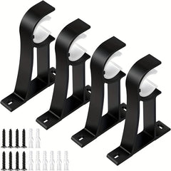2pc Aluminum Alloy Curtain Rod Bracket Strong Load-bearing Capacity