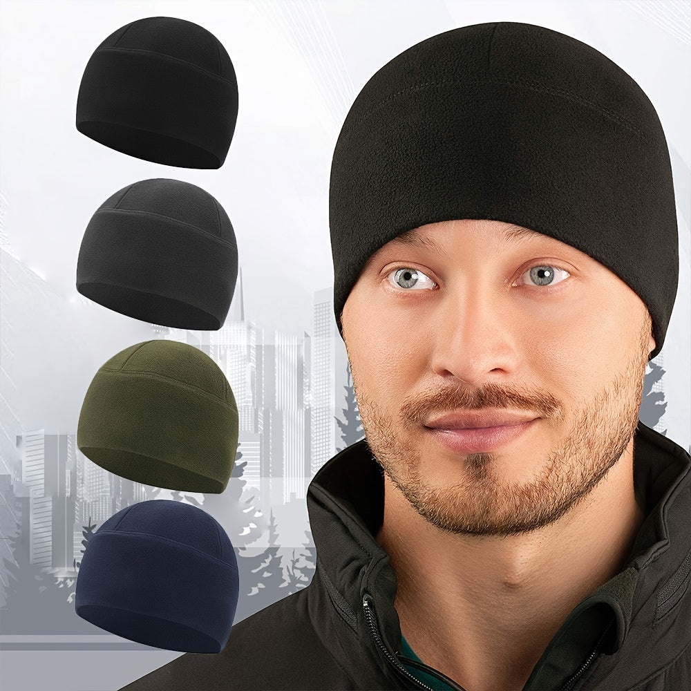 Men's Fleece Observation Cap Beanie Hat Winter Skull Cap Warm Hats