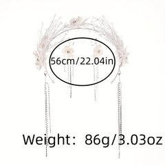 Crystal Bridal Jewelry Headband Rhinestone Flower Hairband Set