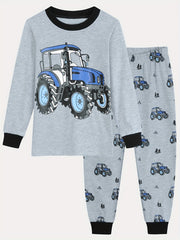 Boys 2pcs Tractor Print Pajamas Set