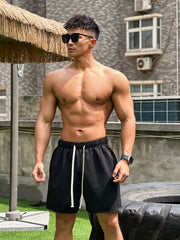 Men's Solid Loose Shorts w/ Pockets Drawstring Active Breathable Comfy