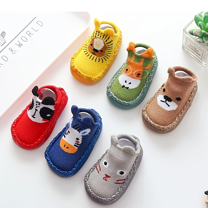 2 Pairs Baby Boys Walking Socks Anti-Skid Soft Bottom