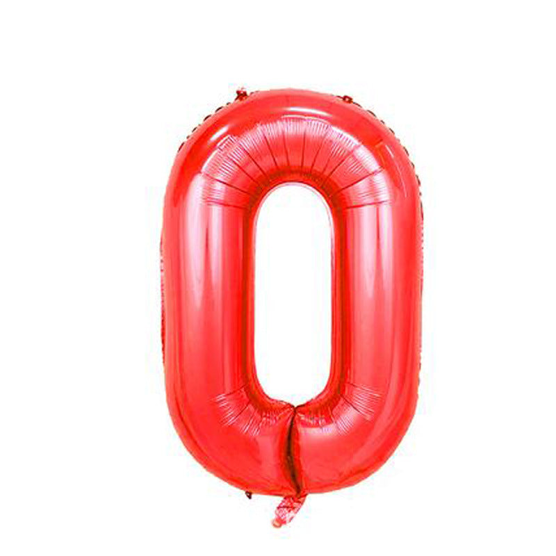 40 inch Red Aluminum Foil Digital Balloon for Party Supplies