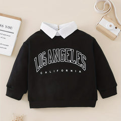 Girl's Letter Print Long Sleeve Sweatshirt