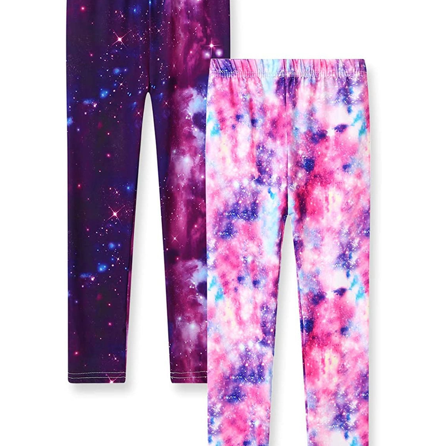 2pcs Girls Starry Sky Print Leggings Breathable Casual Pants