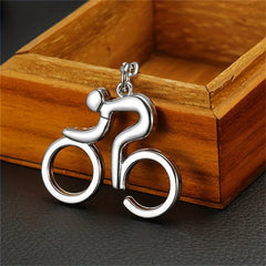 Sports Cycling Bicycle Pendant Keychain Alloy Keyring