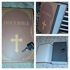 Bible Book Safe Storage Box with Key Lock