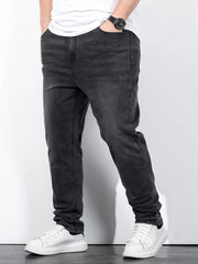 Men's Washed Cotton Slim Fit Mid Stretch Jeans