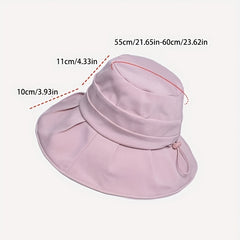 Pleated Sun Hat UV Protection Bucket Hat Adjustable Fisherman Cap