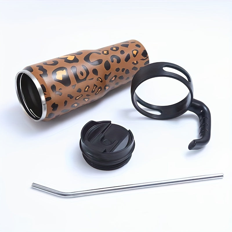 Large Capacity Water Bottle with Straw and Handle for Camping