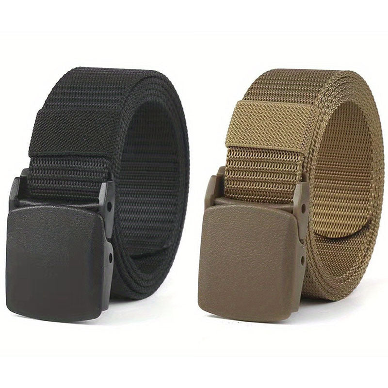 Canvas Belt Sports Outdoor Nylon Plastic Buckle Casual Fabric Belt Unisex Access