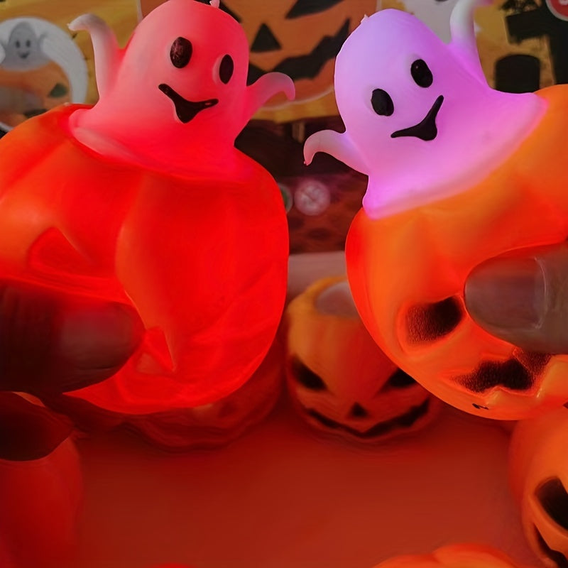 Halloween Pumpkin Ghost Pinch Funny Toy Luminous Prank Funny Decompressing Toy