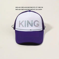 Purple Baseball Cap Casual Mesh Trucker Hats Adjustable Sunscreen Dad Hats