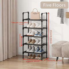 8-Layer Shoes Storage Rack Floor Standing Shelf for Doorway Corridor Bathroom