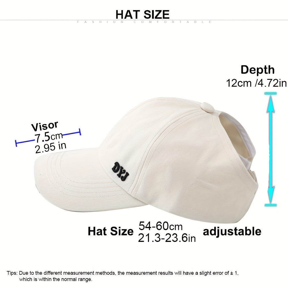 DYJ Embroidery Baseball Cap Solid Couple Sun Hat Unisex Sunscreen Dad Hats