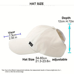 DYJ Embroidery Baseball Cap Solid Couple Sun Hat Unisex Sunscreen Dad Hats