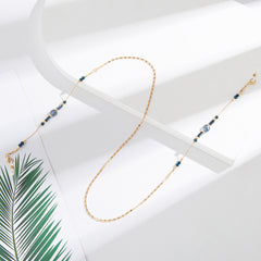 Golden Beaded Sunglass Lanyard Necklace For Glasses