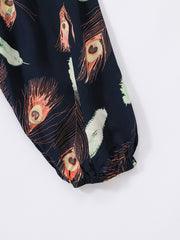 Kids Floral Print Casual Leg Pants