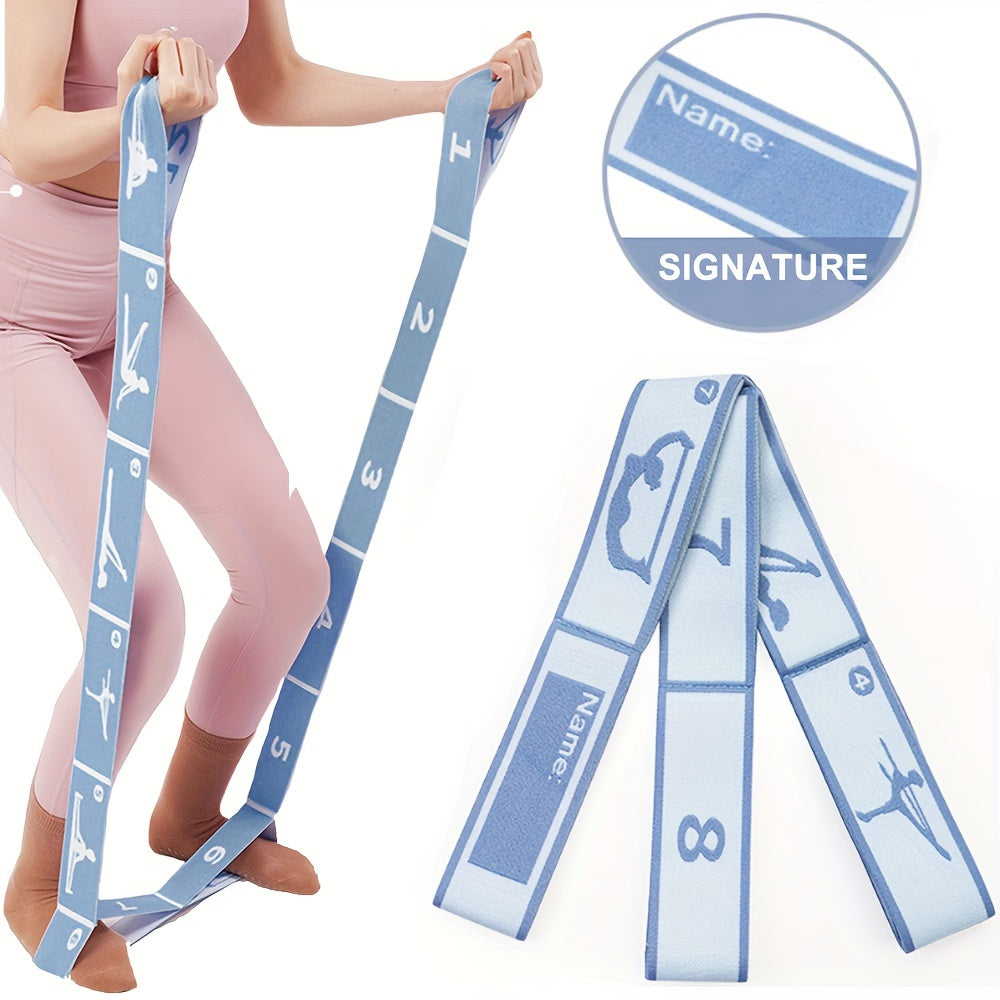 49.2in Segmented Elastic Yoga Strap for Stretching, Fitness, & Resistance