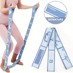 49.2in Segmented Elastic Yoga Strap for Stretching, Fitness, & Resistance
