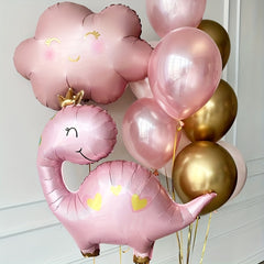 Crown Dinosaur Foil Balloon for Birthday Party Decoration
