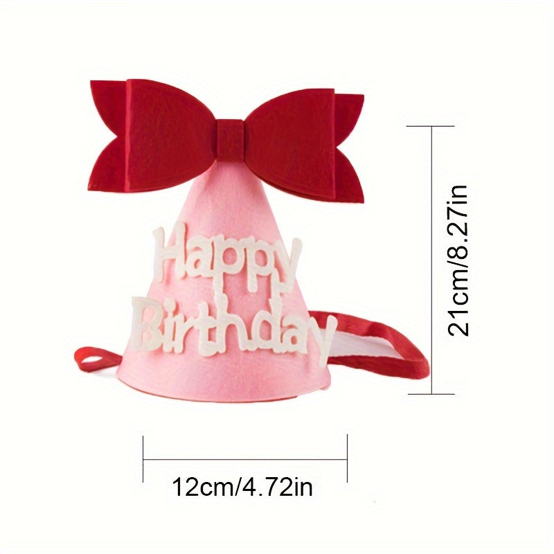 4pcs Birthday Hat Bow Smiley Face Cake Headwear Princess Photo