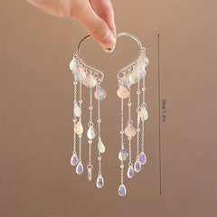 2pcs Colorful Tassel Fairy Earrings Faux Pearl Chinese Style Girls