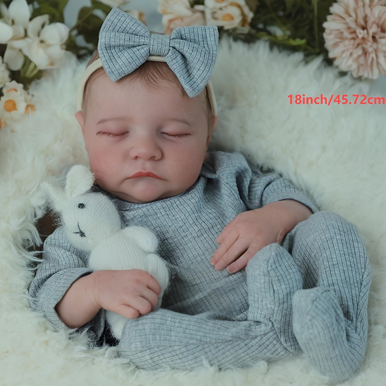 18 Inch Realistic Vinyl Levi Reborn Doll Fully Vinyl Body with Hand Painted Hair