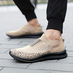 Women's Striped Walking Shoes Outdoor Slip-on Mesh Sneakers
