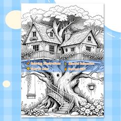 TREE HOUSE Adult Coloring Book - Perfect Gift for Christmas, Birthdays, Friends