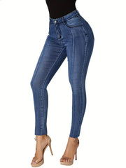 Casual Jeans Washed Pipping High Rise Skinny J
