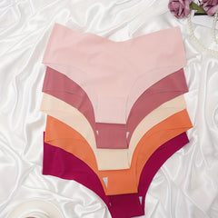 5pcs Seamless Solid Briefs Stretchy Intimates Panties Women's Lingerie