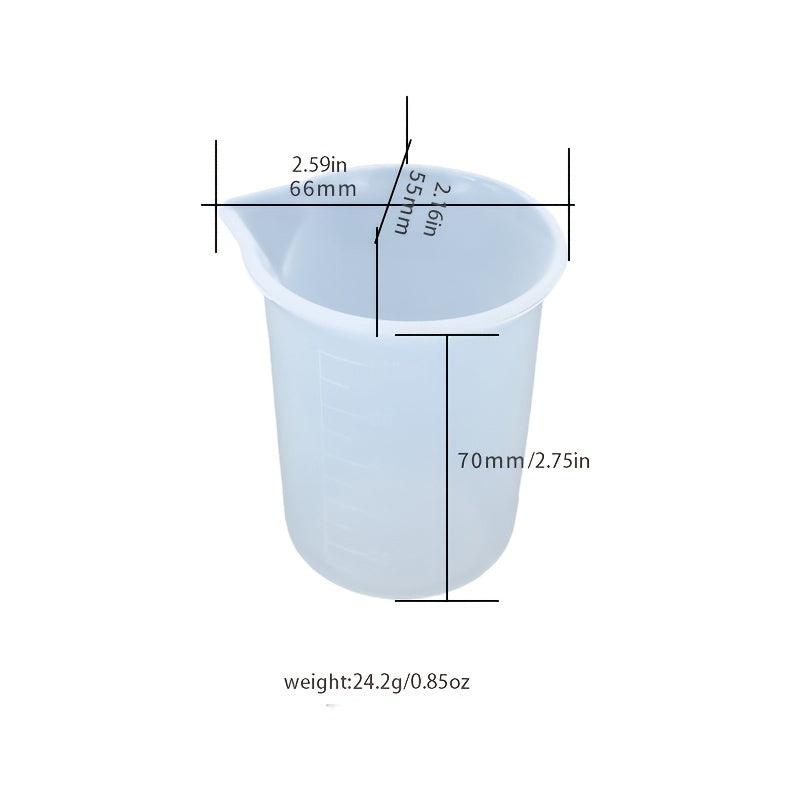 5pcs Silicone Measuring Cup Set 100ml Clear Graduated Epoxy Split Cup DIY Resin