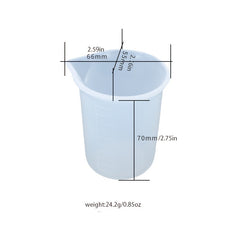 5pcs Silicone Measuring Cup Set 100ml Clear Graduated Epoxy Split Cup DIY Resin
