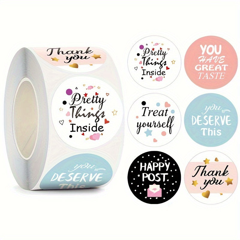 500pcs 38MM Thank You Sealing Stickers Self-Adhesive Labels